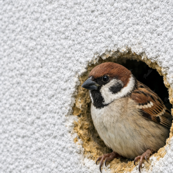 Warum Spechte, Spatzen und Papageien Löcher an der Fassade hinterlassen